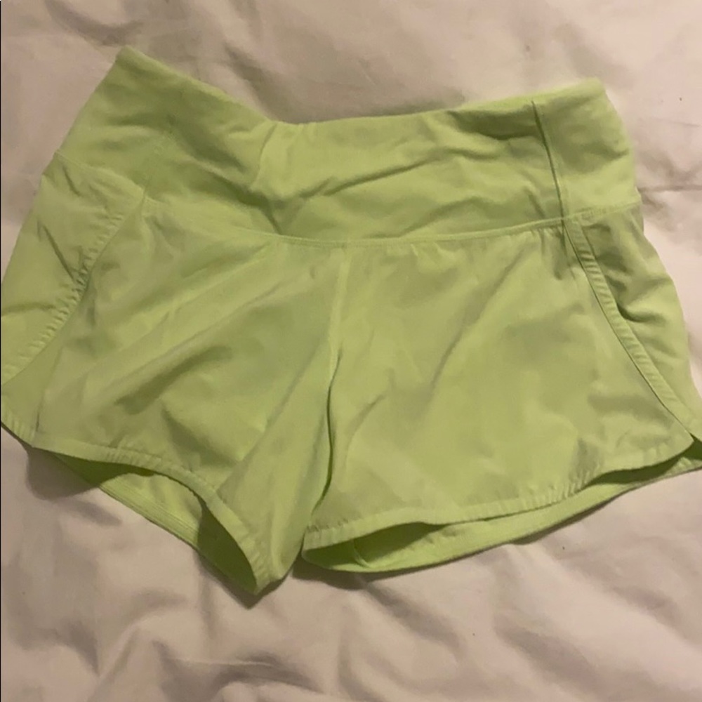 Lululemon neon green shorts